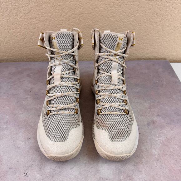 Under Armour Highlight HOVR Ace Sz 8.5 White Gold High-Top Volleyball Shoes - Picture 2 of 14